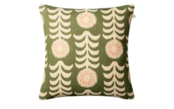 Alok Kuddfodral Light Beige/Cactus Green/Rose