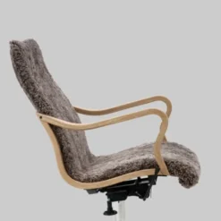 Chic Wood Låg Fåtölj Fårskinn
