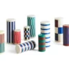 Column Blockljus Large Off White Brown & Blue