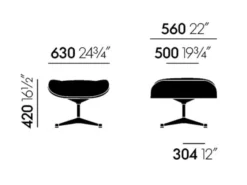 Eames Lounge Chair Ottoman Läder