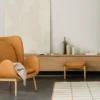 Embrace Small Fåtölj Och Pall Vintage Cognac Läder