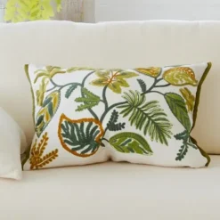 Foglia Decorativa Embroidered Moss Prydnadskudde