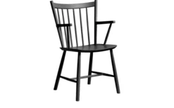 J42 Karmstol Svartlackerad Bok