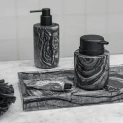 Marble Deco Tray Bricka Black/Grey