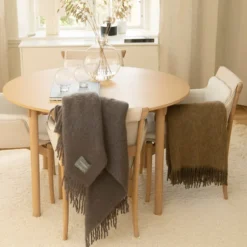 Mohair Pläd Dark Earth & Light Brown Melange