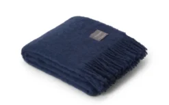 Mohair Pläd Denim Dark Blue