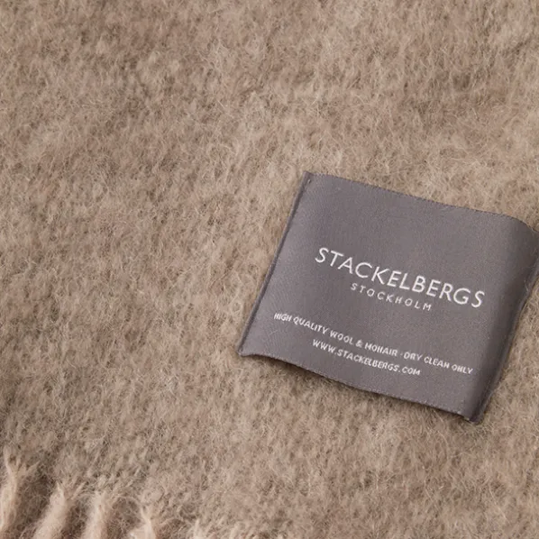 Mohair Pläd Light Taupe & Brindle Melange