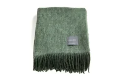 Mohair Pläd Moss & Green Melange