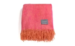 Mohair Pläd Orange & Pion Melange