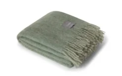 Mohair Pläd Sea Foam & Green Bay Melange