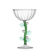 Optical Champagne Bowl Pink Flower Glas