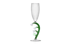 Optical Flute White flower Champagneglas