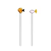 2 Straws Blue and Amber Fish Sugrör