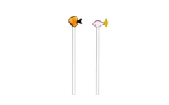 2 Straws Blue and Amber Fish Sugrör