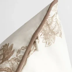 Tree Print Kuddfodral Satin Taupe