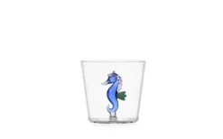 Tumbler Seahorse Blue Glas